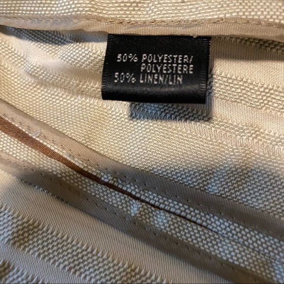 Lafayette 148 gold brown natural Blazer Linen Blend front buttons 3/4 sleeve 2 - Picture 10 of 14